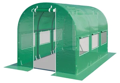 Produktbild von TOOLPORT Foliengewächshaus Gewächshaus 2x3m stabil & langlebig mit Fenster - reißfeste PE Plane 180g/m² grün transparent
