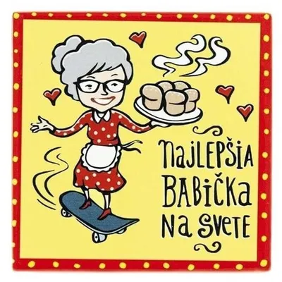 Imagen del producto de GiftyCity: Posavasos, 11 cm, cerámica, "La mejor abuela" (eslovaco)