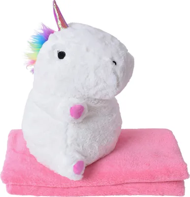 Produktbild von TE-Trend Baby Plüsch Einhornkissen Einhorn Kuscheltier Unicorn 40cm Kissen Kuschel Decke rosa