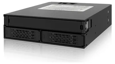 Produktbild von Icy Dock MB994IPO-3SB, 2x 2,5", Speicherlaufwerkbehälter, Schwarz, 1 Lüfter, 4 cm, 6 Gbit/s