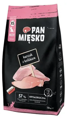 Zdjęcie produktu dla Pan Mięsko sucha karma dla kota Kurczak z królikiem XS 1,6kg