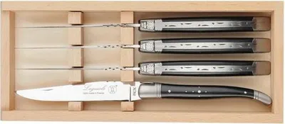 Produktbild von Laguiole Steakmesser-Set Prestige - 4-teilig - 2.5mm Edelstahl - Ebenholzgriff
