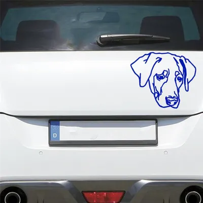 Produktbild von Auto Aufkleber Labrador LABI Labbi Hund Dog Hundekopf Hundefreund 15x13 cm Dunkelblau Sticker Heckscheibenaufkleber