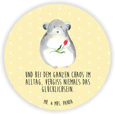 Produktbild von Mr. & Mrs. Panda magnet Chinchilla Blume - Gelb Pastell - Geschenk, Chinchillas, Kummer, für kühlschrank, whiteboardmagnet, Kühlschrankmagnet, Liebeskummer, fotos, Büro