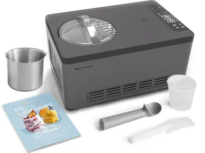 Produktbild von Springlane Eismaschine & Joghurtbereiter Elisa 2,0 L Anthrazit , Edelstahl mit selbstkühlendem Kompressor 220 W inkl.Edelstahl Zusatzbehälter