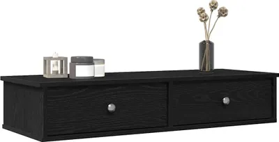 Immagine prodotto di vidaXL Scaffale a muro con cassetti nero 100x37,5x19 cm Materiale a base di legno