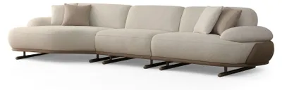 Obrázek produktu pro Modulární rohová pohovka ve tvaru L v béžové barvě, moderní design