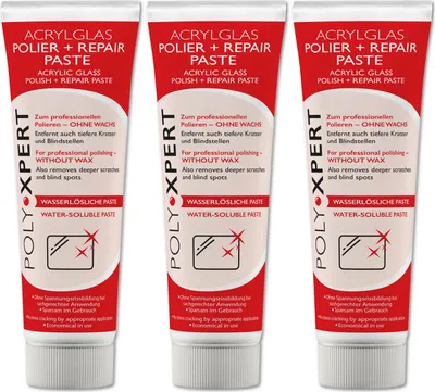 Produktbild von PolyXpert Polier + Repair Paste 75ml Tube für Acrylglas und Kunststoffe von Burnus Care 3 Stück