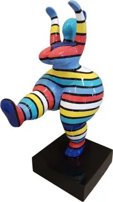 Produktbild von Casa Padrino Luxus Deko Skulptur Mehrfarbig / Schwarz H. 85 cm - Große Deko Figur - XXL Deko Skulptur - XXL Deko Figur - Wohnzimmer Deko - Garten Deko - Luxus Deko XXL Skulpturen & Figuren