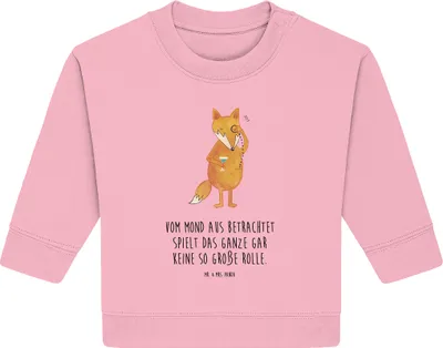 Produktbild von Mr. & Mrs. Panda Organic Baby Pullover Fuchs Lord 24. - 36. Monat - Baumwolle Pink - Geschenk, Motivation Spruch, Lustig, Bullover, Cocktail, Schick, Monokel, Neugierig
