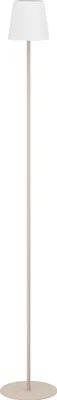 Produktbild von EGLO Stehlampe Fiorana, Eck Standlampe minimalistisch, Stehleuchte in Sandarben mit Lampenschirm in Weiß, Lampe Wohnzimmer mit E14 Fassung, H 140,5 cm