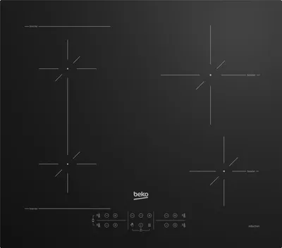 A top-down view of a black induction cooktop.