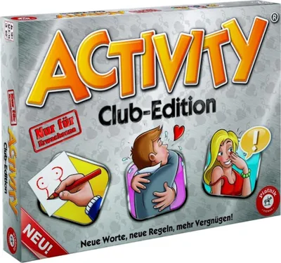 The image shows the front of a board game box for "Activity Club Edition".