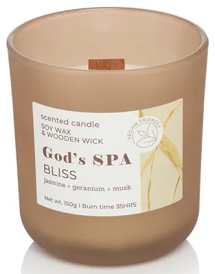 Image de Nohel Garden Bougie en verre GOD'S SPA - BLISS mèche en bois parfumée 150g