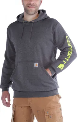 Produktbild von Carhartt Herren Hoodie Midweight Sleeve Logo Hooded, Carbon Heather, M
