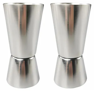 Produktbild von Cocktail Messbecher 2er Set 2cl & 4cl Edelstahl Doppelter Jigger