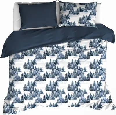 Produktbild von De Witte Lietaer Bettbezug, North Eclipse Blue - 200 x 200/220 cm + 2x 60x70 cm - Baumwollflanell
