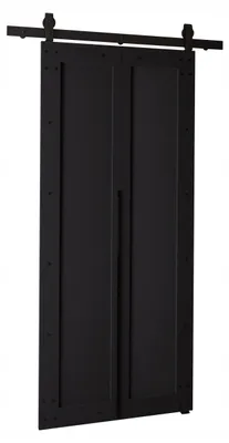 Produktbild von KierMoebel Schiebetür Komplettset QUDIO M2 Schwarz 76x205x3,2 cm Wohnzimmer Schiebetür