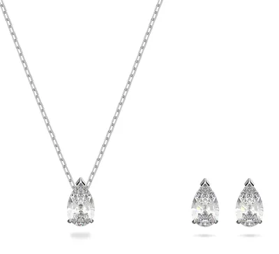 Zdjęcie produktu dla Swarovski Zestaw biżuterii Stilla biały pokryty rodem