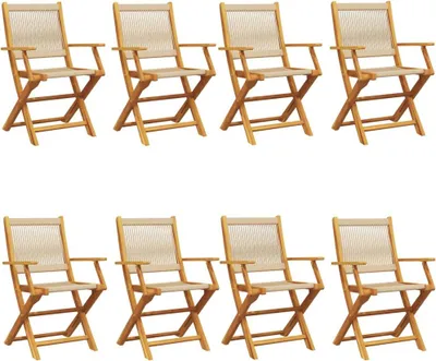 Produktbild von vidaXL Gartenstühle 8 Stk. Klappbar Beige Massivholz Akazie