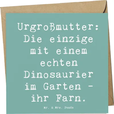 Produktbild von Mr. & Mrs. Panda Grußkarte Spruch Urgroßmutter Farn - Meeresbrise - Geschenk, Alter, Liebe, Familientradition, anlasskarte, Glückwunschkarte, Erinnerungen, faltkarte
