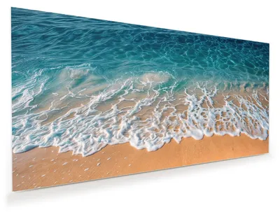 Produktbild von Glasbild 120x60cm in XXL für Wohnzimmer, Schlafzimmer Motiv Strand und Wellen