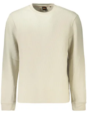 Produktbild von Beiger Herren Pullover mit Rundhals und Logo - Langarmshirt