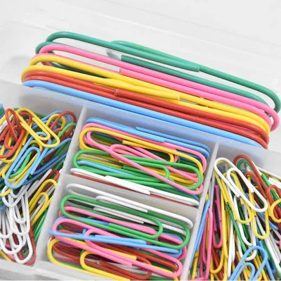 Produktbild von Kissral 250 Stück Büroklammern Set Bunte Büroklammern Kunststoffbeschichtet Kleine Große Büroklammern 28mm 50mm 100mm für Papier mit Box Schul- und Büromaterial