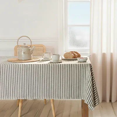 Image de Horizon Nappe 140x140 cm Noir 140x250 cm 85% Coton 15% Polyester Fabriqué en Europe