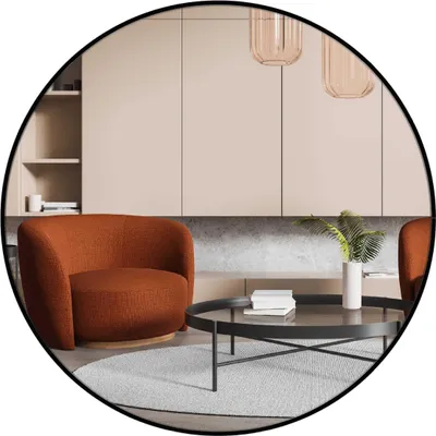Produktbild von nielsen HOME Wandspiegel Jaron, 60 cm rund, Aluminium, Schwarz