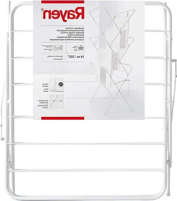 Image de Étagère de séchage pliable 14 m - en acier blanc - 61 x 138 x 445 cm