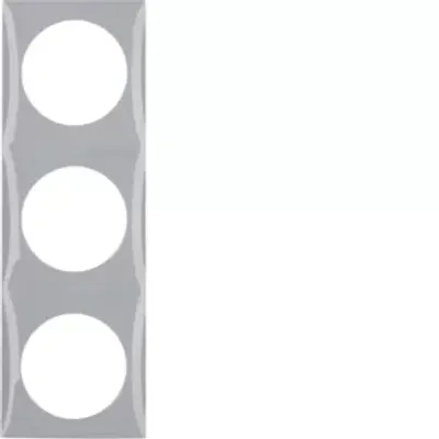 Produktbild von Berker Rahmen 3fach, Integro Flow, grau glänzend, Grau, Thermoplast, Schraubenlos, Berker, Glänzend, Integro Flow