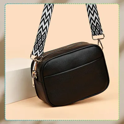 Produktbild von EDIBAZZAR | Schwarze Schultertasche aus Leder, elegante Damentasche
