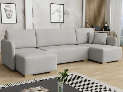 Obrázek produktu pro Sedačka do U na každodenní spaní LUIKA - světlá šedá