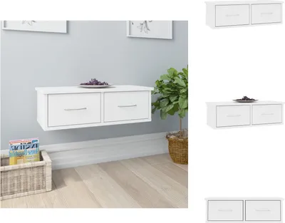 Produktbild von vidaXL Wand-Schubladenregal Weiß 60x26x18,5 cm Holzwerkstoff - Wandregale