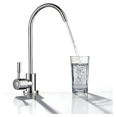 Produktbild von Umkehrosmose Wasserfilter Wasserhahn, 1/4'' RO Osmoseanlage Trinkwasserhahn, 360° schwenkbar Edelstahl Küchenspüle