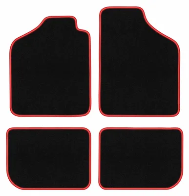 Immagine prodotto di Tappetini in moquette per Fiat Uno 1983-2001 (hatchback) – set 4 pezzi, nero/rosso, su misura – Wielganizator CARLUX