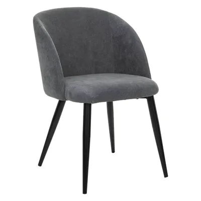 Produktbild von Sessel "Celeste" - grau - Kord - schwarze Metallbeine - Atmosphera créateur d'intérieur