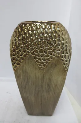 Productafbeelding van Gilde Vase, Lausanne, Keramik, braun, bronzefarben, VE 2 Höhe: 38.50 cm Breite: 19.00 cm Tiefe: 10.00cm 33009
