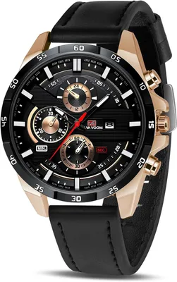 Produktbild von Watch für Herren Uhr Männer Analog Quarz Chronograph mit Leder larmband, Armbanduhren mit Datum, Uhren Mode Casual Business Uhr für Herren
