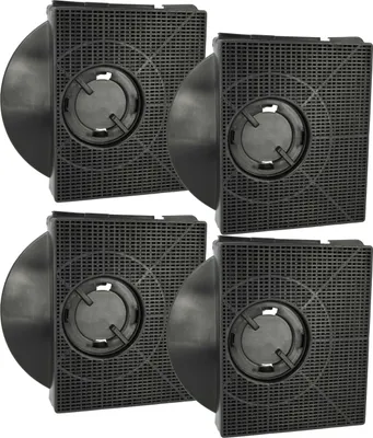 Produktbild von vhbw 4x Aktivkohlefilter kompatibel mit AEG ADU6251A, DF4160-M, 740D-M, 942122733, 740D-W, DF4160ML, DF4161-M Dunstabzugshaube - 21,3 x 20,7 x 4,1 cm