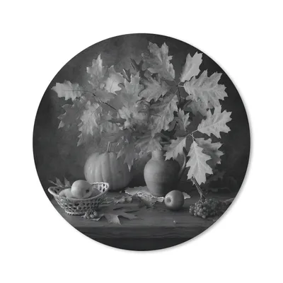 Produktbild von MuchoWow® Mauspad Mousepad Stilleben - Blätter - Kürbis 20x20 cm - Mousepads - Maus Mat - Pad - Mausunterlage - Schreibtischmatte