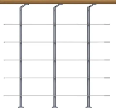 Produktbild von Dolle Brüstungsgeländer Edelstahl Erweiterungs-Set in Eiche Unterkonstruktion Perlgrau - Cork, Dublin, Basel