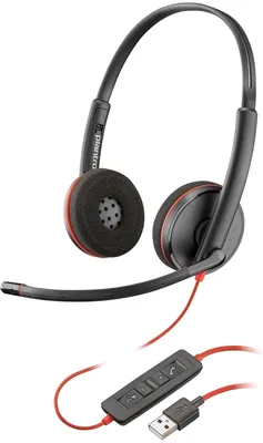Produktbild von POLY Blackwire C3220 USB-A Headset schwarz (Packungseinheit), Kabelgebunden, Büro/Callcenter, 87 g, Kopfhörer, Schwarz