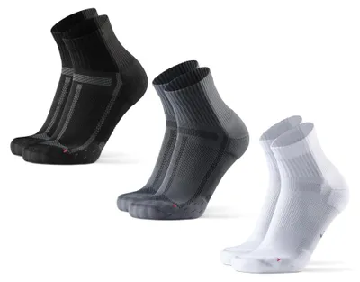 Produktbild von DANISH ENDURANCE Quarter Laufsocken, 3 Paar, 1xSchwarz, 1xGrau, 1xWeiß, 35-38