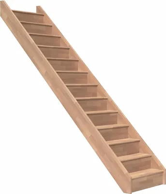 Produktbild von Dolle Raumspartreppe Paris mit Setzstufen Buche unbehandelt Treppenlauf gerade ohne Geländer