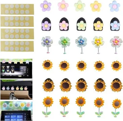 Image de Décoration de voiture « Tournesols mignons » - Lot de 20 pièces