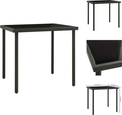 Obrázek produktu pro vidaXL Zahradní jídelní stůl antracit 80x80x72 cm sklo a ocel - Zahradní stoly