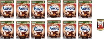 Produktbild von Nestlé FITNESS Cioccolato Fondente, Dunkle Schokolade, Cerealien Vollkorn, mit Schokolade und Vollkornmüsli, enthält Vitamine, Calcium & Eisen, 12x 375g + Italian Gourmet polpa 400g