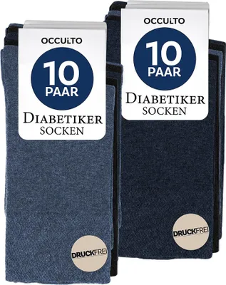Produktbild von Occulto Herren Diabetikersocken 10er Pack (Modell: Goetz) 10BlueMix 43-46